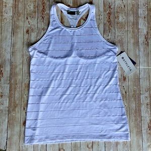Athleta NWT stripe mesh high neck chi tank M